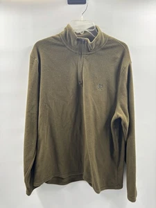 Chaps Forest Green Men’s Long Sleeve 1/4 Zip Pullover Fleece Shirt Soft 2XL - Picture 1 of 7