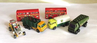 Vtg Lot Matchbox Lesney Trucks Busses Corgi Jr Tom's Go Cat Toy Cars Diecast - Image 1 of 3