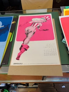 Póster de página de calendario de Supergirls de agosto de 1973 de Jim Steranko de colección 10,5x17 - Imagen 1 de 3
