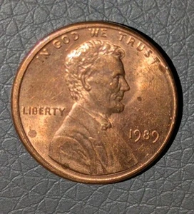 1989 1c Lincoln Penny Off Center Error Struck Through Grease Spots - Picture 1 of 12