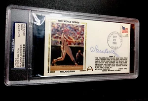 Steve Carlton Signed FDC 1980 World Series Phillies Postmark PSA DNA Slabbed AUT - Picture 1 of 7