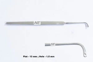 New SS Gass Retinal Detachment Hook 13 mm Flattened With 1.5 mm Oval Hole at Tip - Picture 1 of 9