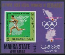 Aden Mahra 1968 ** Bl.11 B Olympische Spiele Olympic Games Sieger Winner Sport