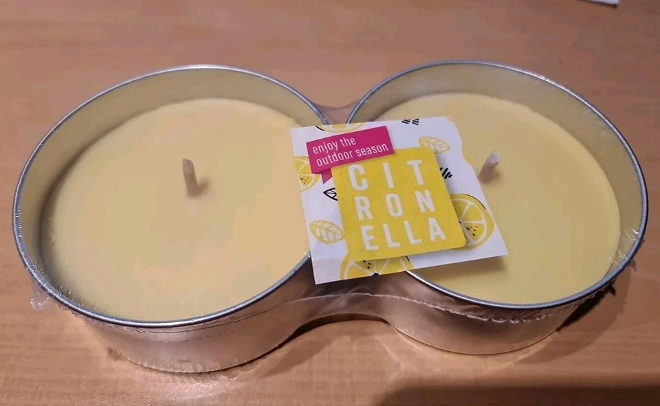Kerze Citronella 360g gelb in Metalldose DM 10 cm Outdoor Anti Mücken 2er - Bild 1 von 1