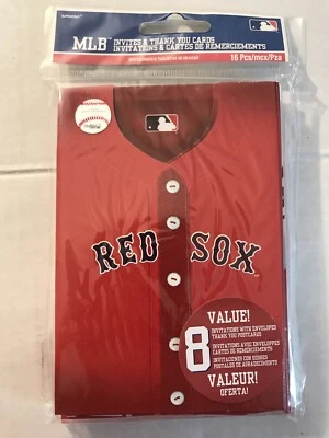 Boston Red Sox MLB Baseball 8 Party Invitations & Thank You Notes New Sealed - Image 1 of 4