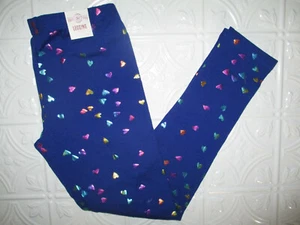SO Perfectly Soft Legging Navy Blue Foil Heart Design Girls Size Large 14 NWT - Picture 1 of 4