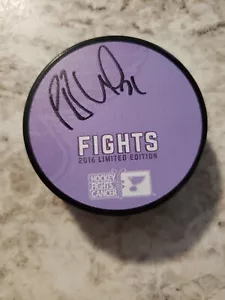 St. Louis Blues Hockey Fights Cancer 2016 Blues Fund Puck Patrik Berglund... - Picture 1 of 2