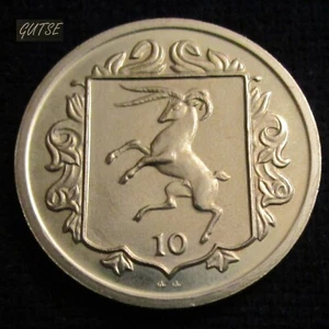 *GUTSE* ISLA DE MAN, 10 PENCE 1984, CUATRICORNIO, SIN CIRCULAR. - Imagen 1 de 2