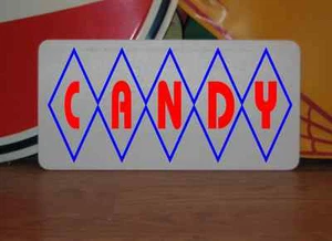 CANDY Retro Vintage Diamond Design Metal Sign 6"x12" Home & Kitchen Decor - Picture 1 of 3
