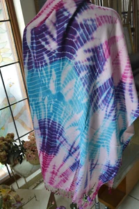 DESIGNER TIEDYE HAND PRINT ~ 100% CASHMERE PASHMINA SHAWL : 16 DESIGNS CHOICE - Picture 1 of 8