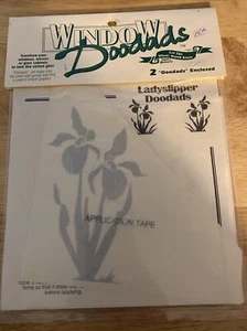 Window Doodads Vinyl Graphic Ladyslipper Etched Glass Look Sticker NIP - Picture 1 of 5
