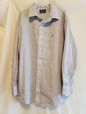 Nautica Shirt Men's Collared Long Sleeve Button Up Size 17 1/2  32/33 - Image 1 of 4