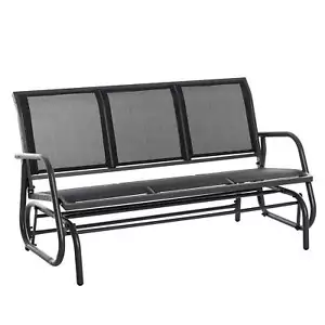 3-Sitzer Gleiter Schaukelstuhl für 3 Personen Gartenbank Terrassenmöbel Metallgestell - Bild 1 von 6