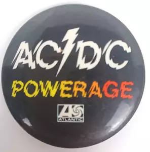 Vintage AC/DC Original Pin Button Anstecker 70er Jahre Atlantic Powerage 2" selten - Bild 1 von 3