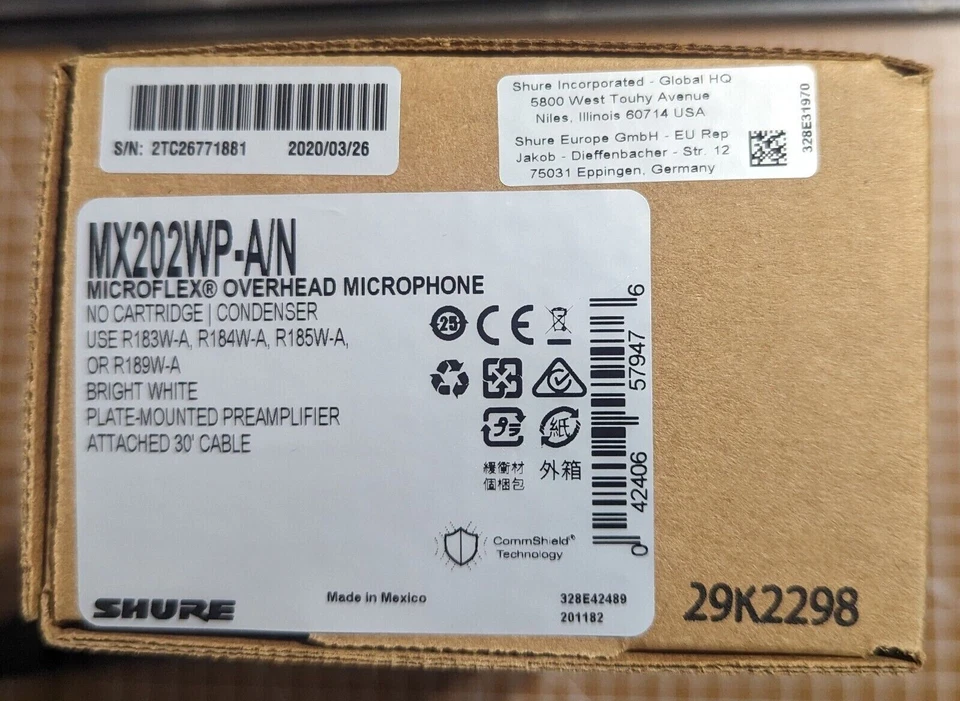 Shure MX202WP-A/N - Image 1 of 1