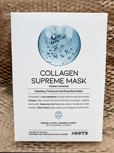 #OOTD Collagen Supreme Hydrating Firming Soothing Korean Sheet Mask x10 NEW - Picture 1 of 5