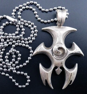 Tribal Spiral Necklace Stainless Chain New Pendant ZikZok Vintage Aged - Picture 1 of 7