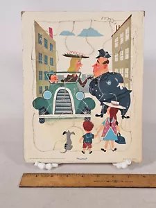 1960's Playskool Board Frame Tray Puzzle • Police Officer Man • Golden Press - Picture 1 of 7