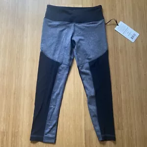 NWT WOMENS 90 DEGREE BY REFLEX CAPRI Leggings XS Black Mesh - Picture 1 of 3