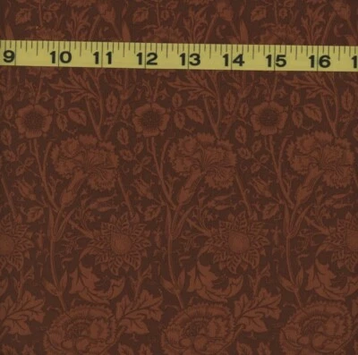 BTFQ William Morris & Company Brackman Moda Pink & Rose 1891 Reproduction Rust - Image 1 of 4