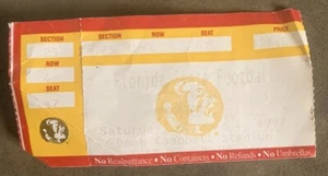 NCAA Florida State Seminoles Vs Miami Hurricanes Football Ticket Stub 10.04.1997 - Bild 1 von 2
