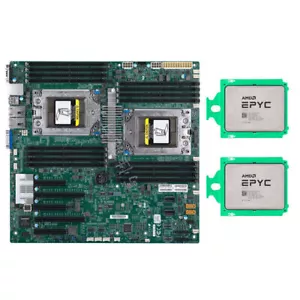 Supermicro H11DSI motherboard + 2x AMD EPYC 7H12 CPU 128 core 256 threads - Picture 1 of 1