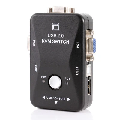 Dual/2-Port USB VGA KVM Switch Box Fr Mouse Keyboard Monitor Sharing Computer PC - Image 1 of 4