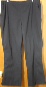 Essentials Plus Sz 18/20W Black Pull-Up Pants Two Pockets Cotton Light Weight - Picture 1 of 8