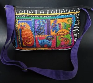 Laurel Burch Canvas Dogs Tote Cross Body NWOT - Picture 1 of 10