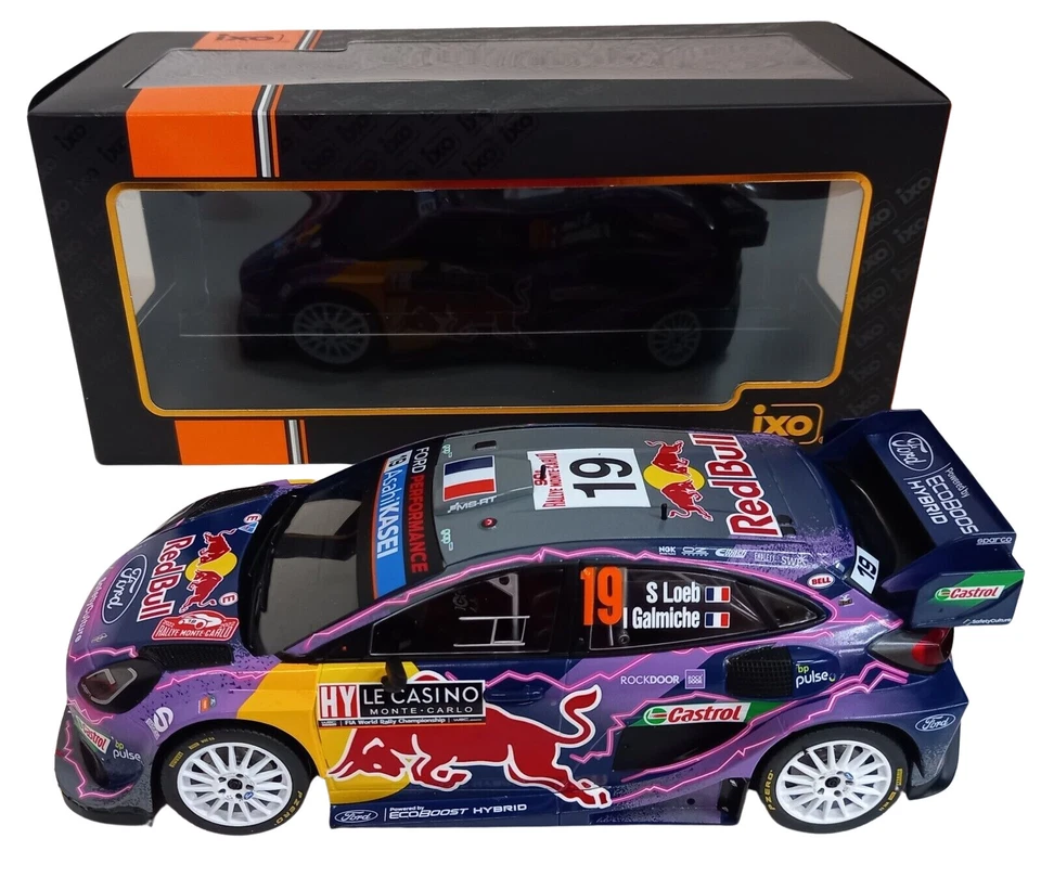 IXO Ford Puma Rally1 #19 Rallye Monte Carlo 2022 - S. Loeb et I. Galmiche Echelle 1:18 Voiture Miniature (18RMC110.22)