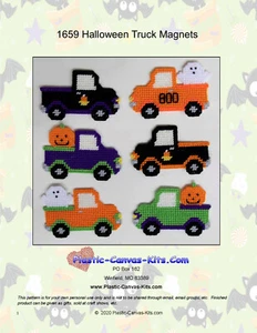 Halloween Truck Magnets- Plastic Canvas Pattern or Kit - Picture 1 of 1