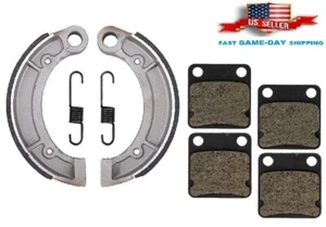 For Yamaha Kodiak 400 Front Rear Brake Pads Shoes YFM400 2x4 4x4 2003 2004 - Picture 1 of 7