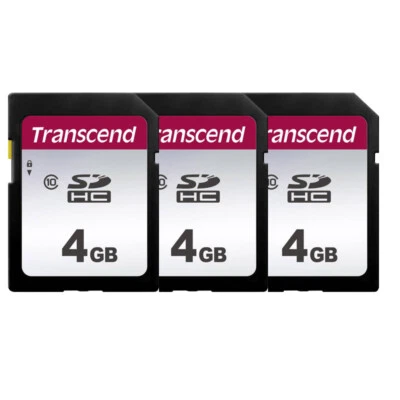 3 Pack Transcend 4GB SDHC Secure Digital Class 10 Memory Card, TS4GSDHC10 - Image 1 of 3