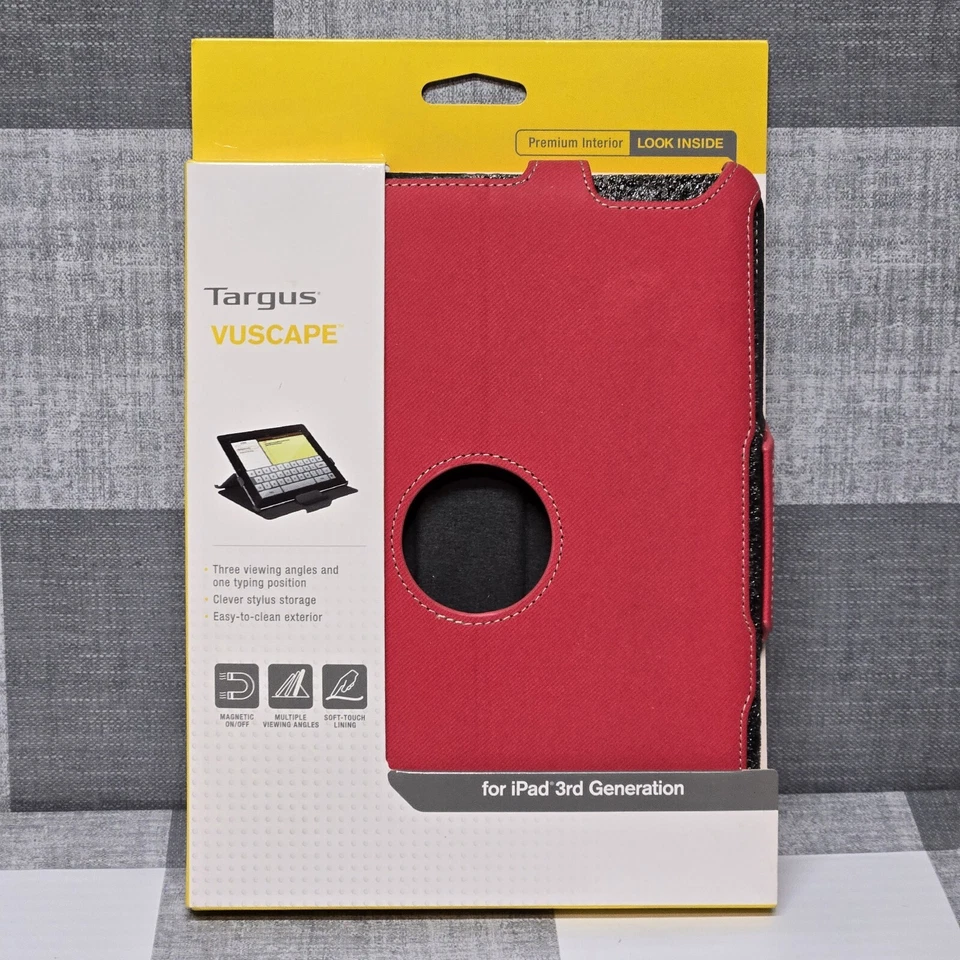 Targus Vuscape Folio iPad Case For iPad 3rd Generation  Flip Stand Red New - Image 1 of 4