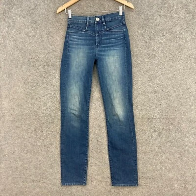 Jeans 3x1 NYC para mujer 24 AU 6 azul recto tiro medio elástico denim 7513 Foto 1 de 4