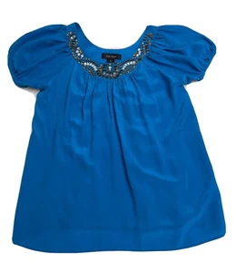 Karen Kane Top Womens SZ Medium Silk Turquoise with detail - Picture 1 of 5