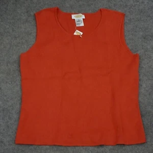Talbots Top Womens Medium M Red Sleeveless Shirt Stretch Blouse Knit - Picture 1 of 10