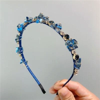 Diademas de lujo con diamantes de imitación - Diadema de resina de cristal Accesorios para el cabello de novia 1 pieza Foto 1 de 4