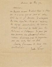 JULES VERNE Signed Letter - French Writer / Author / Poet - preprint