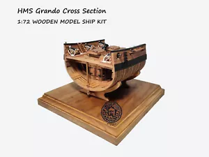 1/72 HMS Grando Cross Section Wooden Model Ship Kit - Picture 1 of 11