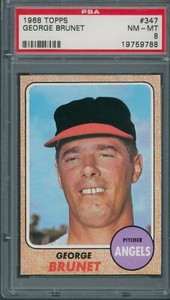 1968 Topps #347 George Brunet PSA NM-MT 8 *9788