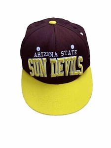 Arizona State University Sun Devils Vintage Snapback Cap Hat Wool Acrylic Puff - Picture 1 of 8