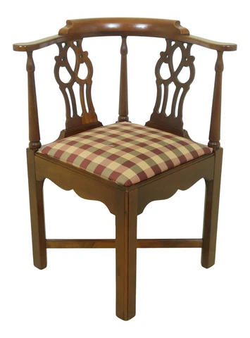 F33139EC: Chippendale Mahogany Corner Chair Cover