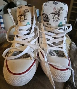 Custom Converse All Star Jurassic World T-Rex Men's Sz 4 Women's Sz 6 Shoes - G6 - Picture 1 of 6