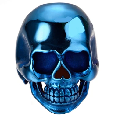 Large and Blue Stainless Steel Skull Ring 165 - Image 1 of 4