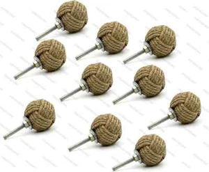 Elegante juego de 10 deco de 10 perillas de nudo de cuerda de yute natural puerta/cajón/muebles - Imagen 1 de 8