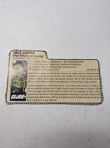 Vintage Gi Joe Arah Rip Cord Skydiver 1984 Cut File Card Fc Hasbro Cobra