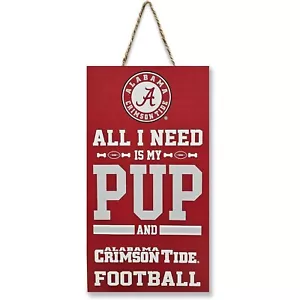 Pets First NCAA All I Need is My Pup & Football Wandschilder aus Holz mit Teamlogo - Bild 1 von 12