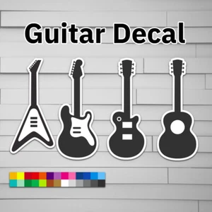 Guitar Vinyl Decal (vinyl Sticker, Car laptop window tumbler water bottle) Elect - Picture 1 of 7
