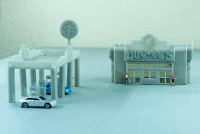 Posto de gasolina moderno do sul escala HO - Imagem 1 de 4